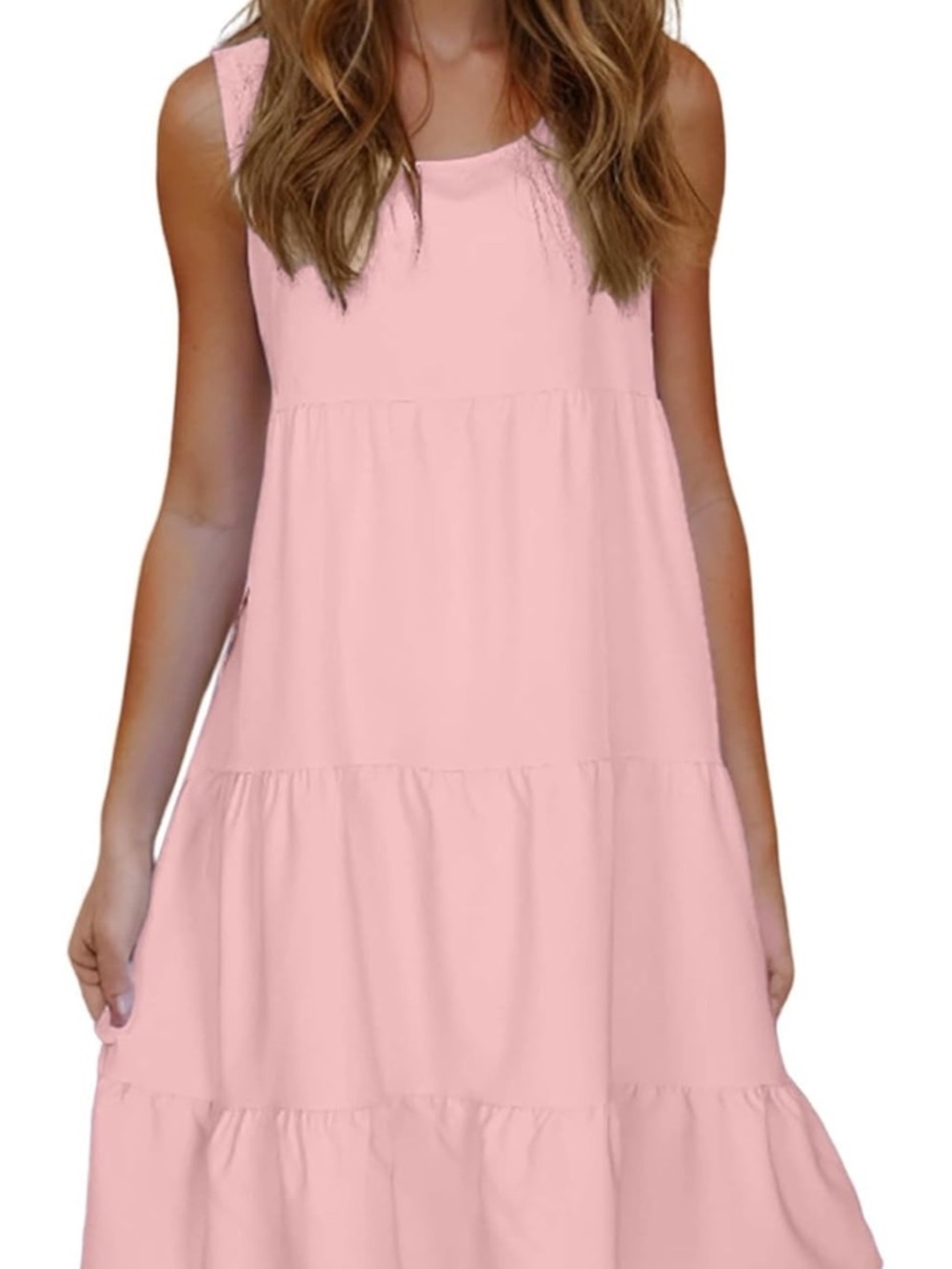 Sleeveless Pink Summer Dress - Picture 4 of 6